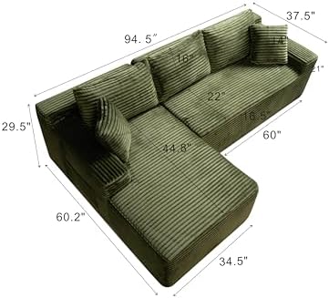 95" L-Shaped Left Facing Cloud Sectional Couch - Image 2