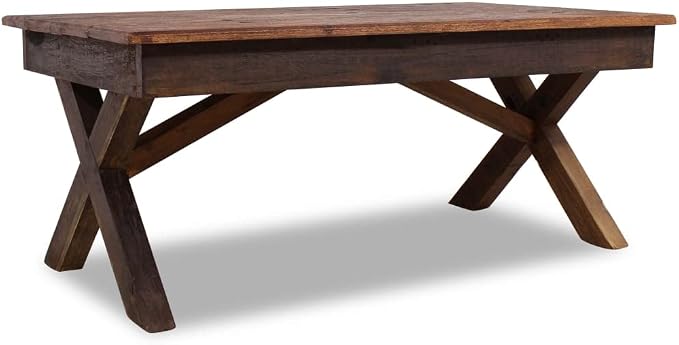 Rustic Farmhouse Coffee Table Handmade from Reclaimed Mixed Woods, 43.3 inch - Image 3
