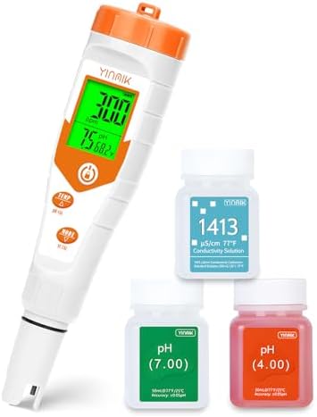 YINMIK pH Meter for Hydroponics, 4 in 1 PPM EC Meter for Plant Nutrients by YINMIKWaterTester