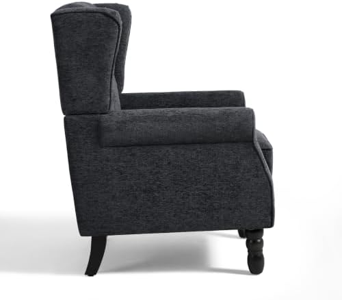 High Back Accent Chair, Upholstered Wingback Armchair - Image 4