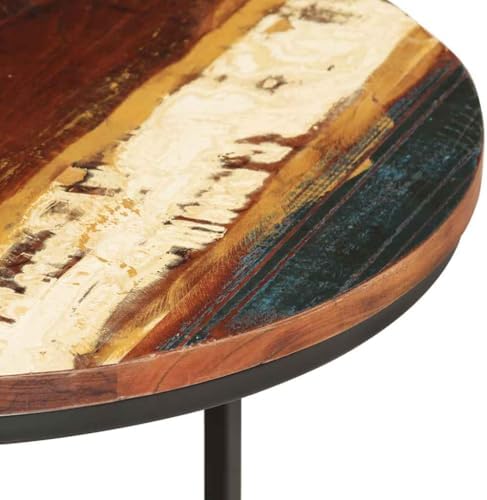 vidaXL Solid Reclaimed Wood Nesting Tables – Handmade Round End Tables in Mixed - Image 3