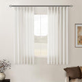 Natural Pinch Pleated Linen Semi Sheer Curtains 54 Inch Length 2 Panels by TWODRAPES