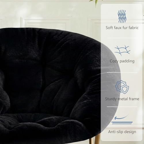 DUMOS Comfy Saucer Chairs Cozy Faux Fur Soft Lounge Cute Folding Bedroom Living - Image 6