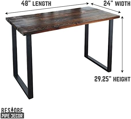 PIPE DECOR Boulder Black Solid Wood Rustic 48” Desk Kit - Image 3