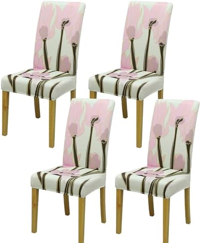 Dining Chair Covers, Stretch Seat Covers, Washable Furniture Protector by BIETYONE