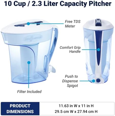 ZeroWater 10-Cup Pitcher Water Filter Removes PFOA/PFAS - Image 3