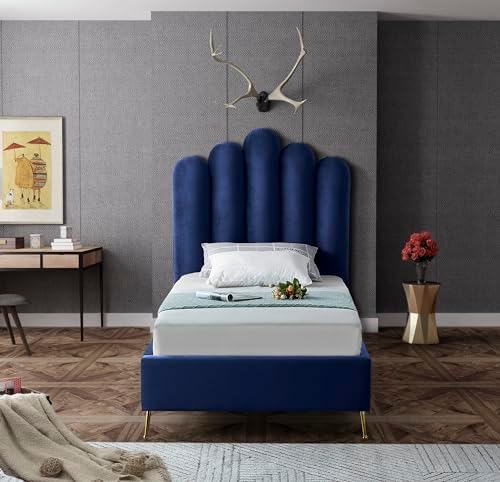 Meridian Furniture LilyNavy-T Lily Collection Modern | Contemporary Velvet - Image 5