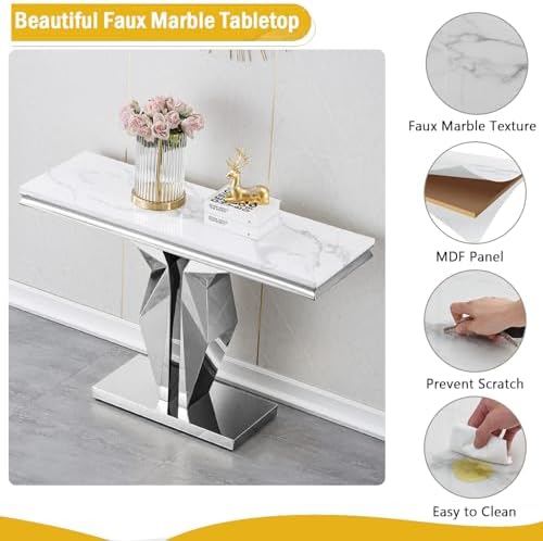 47inch Faux Marble Console Table - Image 6
