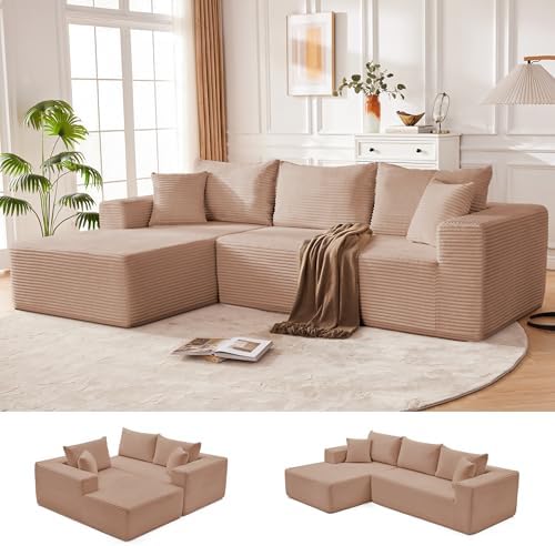 Mangodan 110” Boneless Couch, Cloud Sectional Sofa by Mangodan