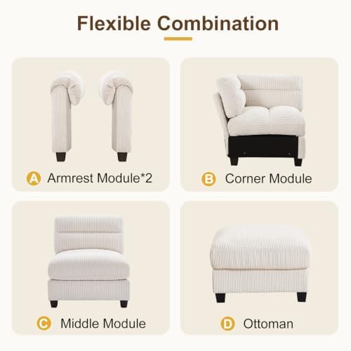 HAOMARKETS 115” Modular Sectional U Shaped Sofa - Image 7