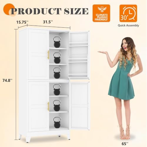 GAIOUS 74.8" Tall Metal Food Cabinet - Image 2