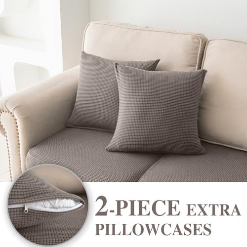 LA MEACK Couch Cushion Covers for Sectional Sofa L Shape Washable Separate Seat - Image 3