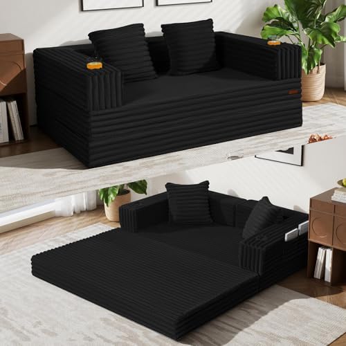 COMAX Futon Sofa Bed, Convertible Sofa Bed, Folding Boneless Couches by COMAX