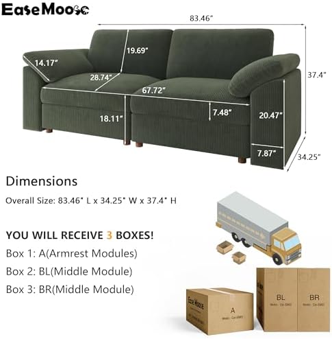 EASE MOOSE Oversized 2 Seat Sectional Modular - Image 2