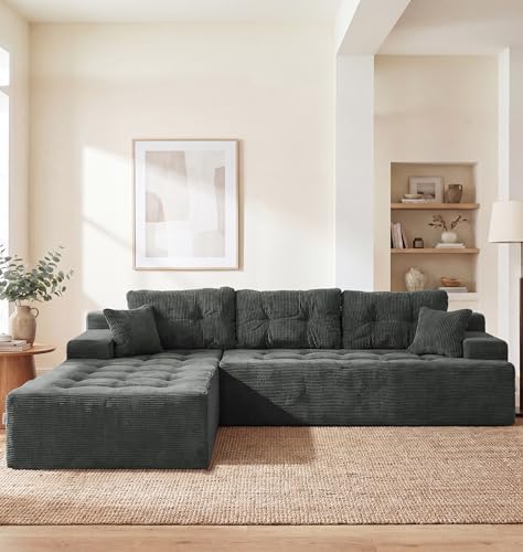 Hobestluk Boneless Couches Modular Sectional Sofa L-Shape Oversized Chaise by YourHomeDeservesMore