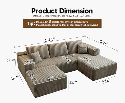 107.5"Cloud Modular Sectional Couch - Image 2