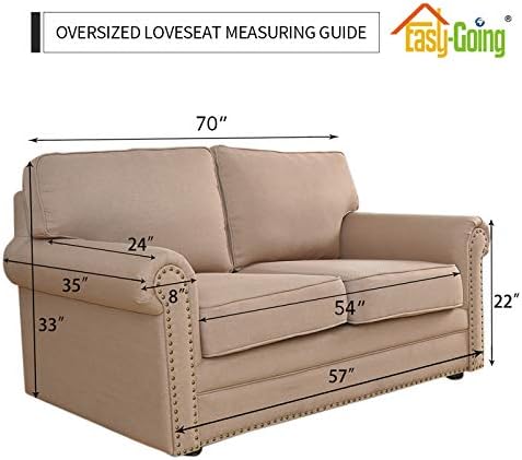 Easy-Going Stretch Oversized Loveseat Couch Covers Washable Sand - Image 5