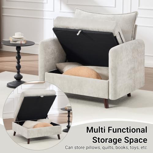 Oversized Accent Chair with Ottoman, All Seats Storage Reading Chair - Image 3