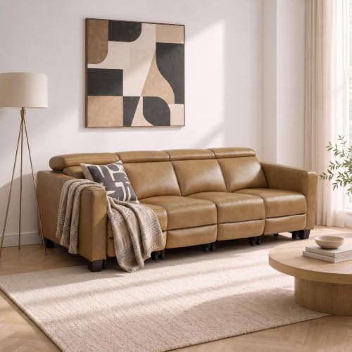 MCombo 109.4'' Zero Wall Hugger Power Recliner Sofa, HL198M4 Toast - Image 2