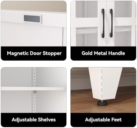 COFaR 71" White Glass Door Display Cabinet - Image 4
