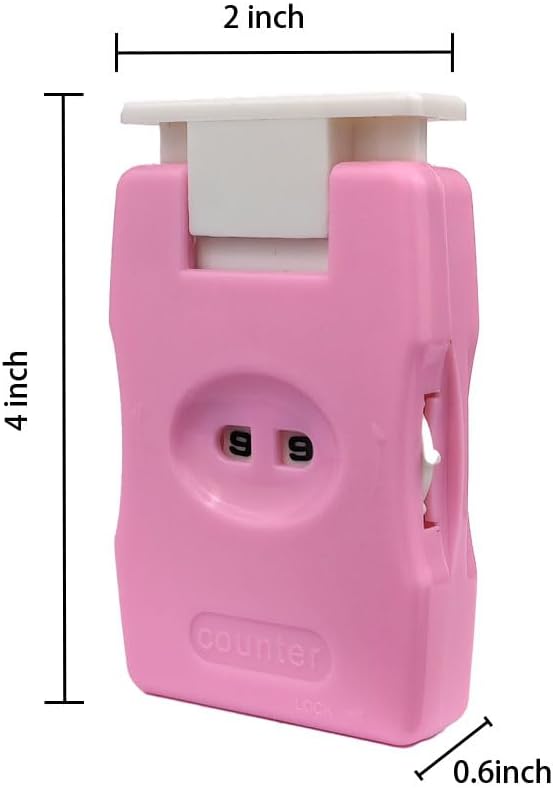 2 Pieces Knitting Counters, Knitting Needle Marking Tool, Plastic Knitting Stitch Counter, Crochet Yarn Row Counter Pink