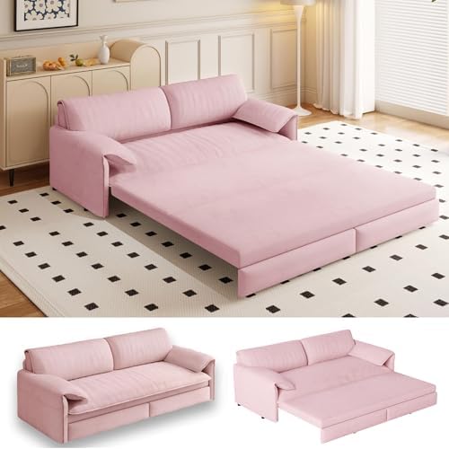 66" Futon Sofa Bed Queen Size, 3-in-1 Convertible Sleeper Sofa by Kolavess