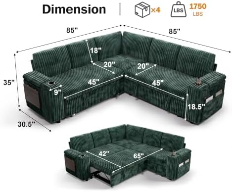WEUP 86" Modular Sectional Sleeper Sofa - Image 2