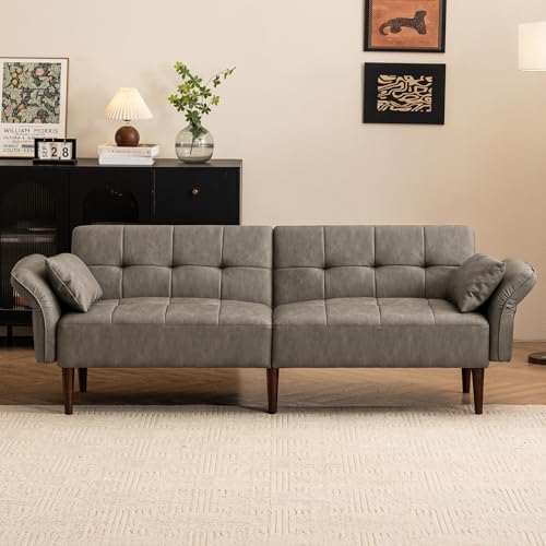 HALLYBEE 85" Futon Faux Leather Couch - Image 3