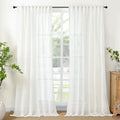 Extra Long Linen Semi Sheer Curtains 102 Inch Length by YoungsTex
