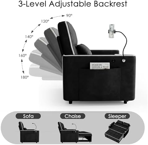 54'' Sleeper Sofa, Convertible Sofa Bed - Image 5