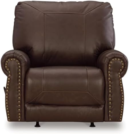 Signature Design by Ashley Colleton Leather Rocker Recliner, Dark Brown - Image 5