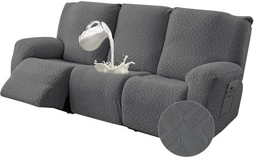 Gennia Waterproof Recliner Sofa Cover, 3 Seat Couch Cover, Dark Gray by Genina