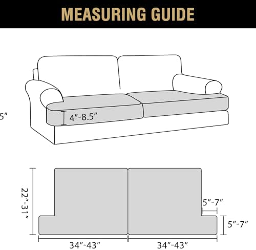 H.VERSAILTEX Stretch Velvet 2 Piece T Cushion Sofa Slipcovers - Image 3