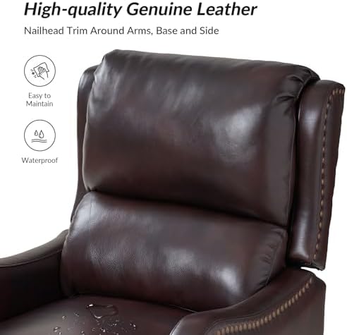HULALA HOME Genuine Leather Recliner Chair - Image 4