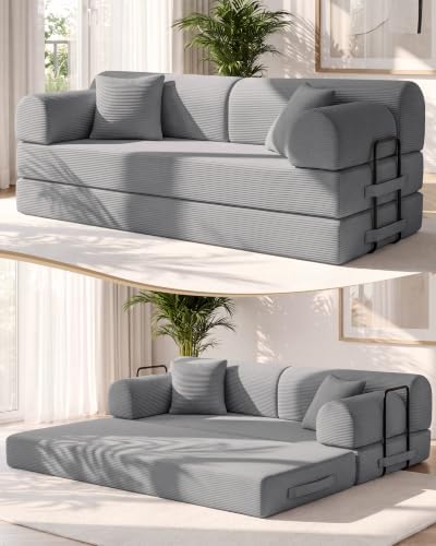 78.8" Convertible Sofa Bed, High Back Boneless Couch by NNQComfyHome