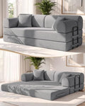 78.8" Convertible Sofa Bed, High Back Boneless Couch by NNQComfyHome