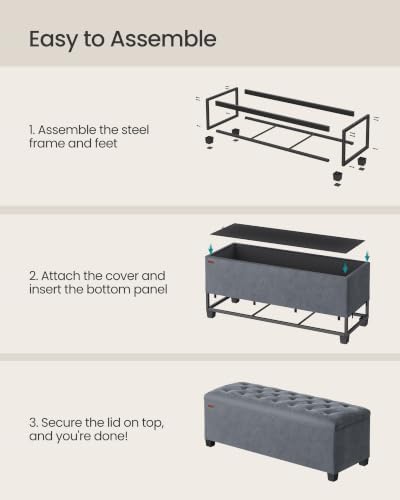SONGMICS Storage Ottoman Bench, Foot Rest - Image 6
