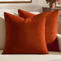 MIULEE Velvet Fall Throw Pillow Covers 20x20 Inch Pack of 2 Burnt Orange by MIULEE