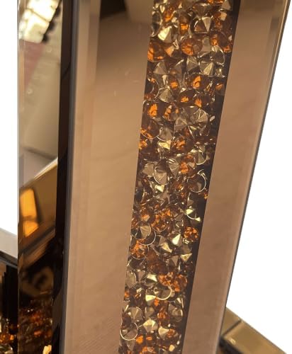 Mirrored Console Table & Round Wall Mirror Set, 35.43" Brown - Image 7