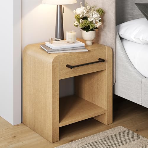 Nathan James Benjamin 1-Drawer Modern Nightstand, Rustic Bedside Table by Unknown
