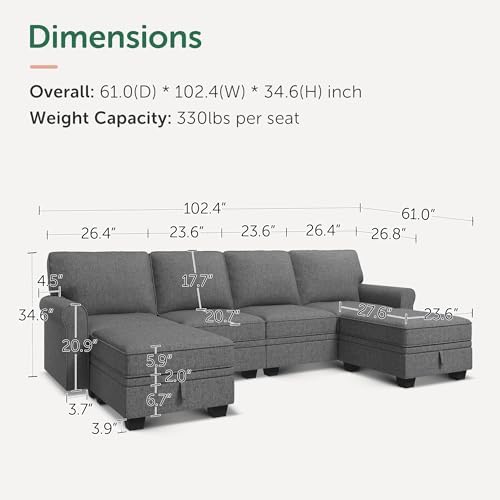 HONBAY Convertible Sectional Sofa - Image 2