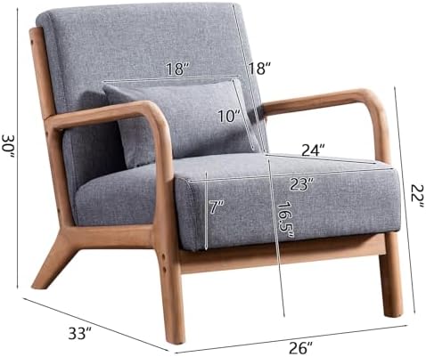 INZOY Mid Century Modern Accent Chair - Image 2
