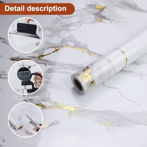 Glossy Thick Marble Contact Paper - Image 3