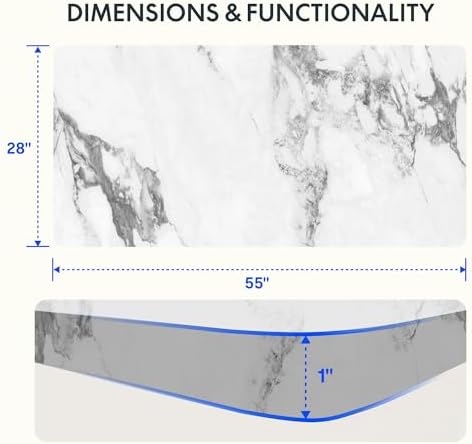 FLEXISPOT 55"x28" Whole Piece Desk Top, Marble Grey - Image 2