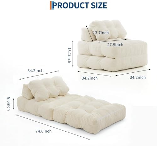 Garvee Folding Sofa Bed, Convertible Sleeper Chair - Image 2
