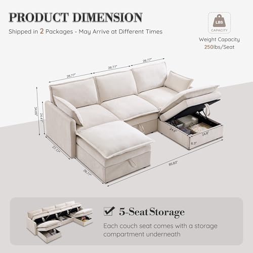 85.83" Modular Sectional Cloud Couches - Image 2