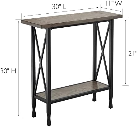Leick Home Chisel & Forge Console Table, Smoke Gray, Matte Black - Image 3