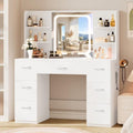 LIVELYGLOW 43" Large White Makeup Vanity Desk by LIVELYGLOW