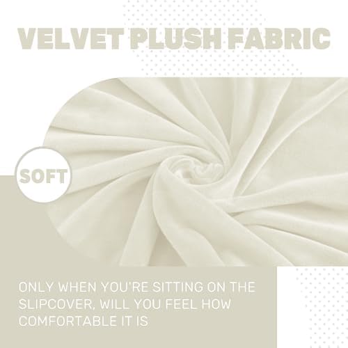 MAXIJIN Velvet Stretch Couch Cushion Covers Soft Sofa Cushion Cover Replacement - Image 3