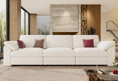 EASE MOOSE Modern 3 Seat Sectional Modular Sofa, Comfty Deep Seat Couch by EASEMOOSE